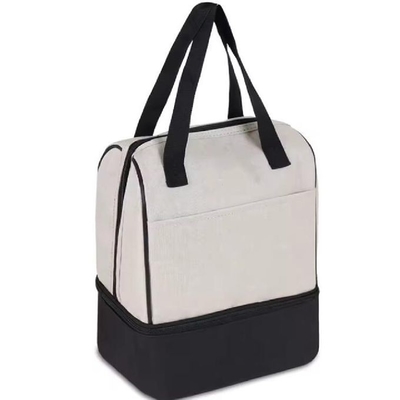 Waterproof Reusable Double Zippers Kantor Sekolah Outdoor Wanita Pria Lunch Bag Isolated Cooler Tote Bag