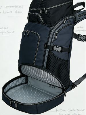 Tas Olahraga Outdoor Logo Kustom dengan Poliester Tahan Air dan Panel Belakang Jaring untuk Sirkulasi Udara