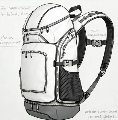 Tas Olahraga Outdoor Poliester Tahan Air dengan Warna Kustom dan Panel Belakang Jaring untuk Sirkulasi Udara