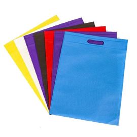 Tas warna-warni Non Woven dapat digunakan kembali ramah lingkungan Non Woven D Cut Carry Bag