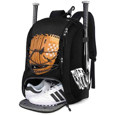Tas Olahraga Luar Ruangan Ringan Baseball Backpack Softball Bat Dengan Kompartemen Sepatu