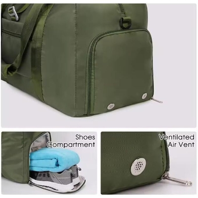Gym Duffel Bag Dengan Sepatu Kantong Basah Kompartemen Portable Overnight Weekend Bag