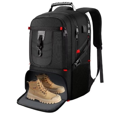 Tas Olahraga Gym Custom Waterproof Backpack Perjalanan Sekolah Dengan Kamar Sepatu USB Charging Port