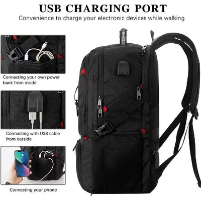 Tas Olahraga Gym Custom Waterproof Backpack Perjalanan Sekolah Dengan Kamar Sepatu USB Charging Port