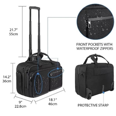 Tas Trolley Pilot Waterproof Dengan Multi Compartment Untuk Perjalanan