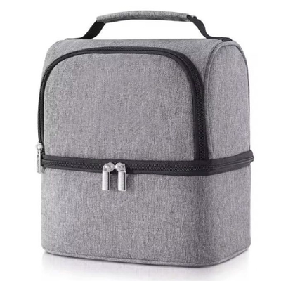 Custom Waterproof Oxford Tote Insulated Cooler Bag Double Deck Aluminium Foil Lunch Bag
