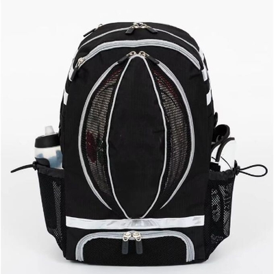 Tas Olahraga Hitam Bola Sepak Bola Basket Tas ransel Dengan Kompartemen Bola