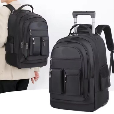Trolley Baggage Rucksack Beroda Rolling Travel Mahasiswa Laptop Rucksack Dengan 2 Roda