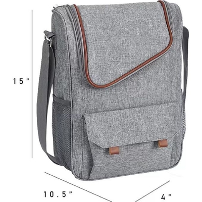 Custom 3 Botol Anggur Pengangkut Terisolasi &amp; Airproof Anggur Cooler Bag