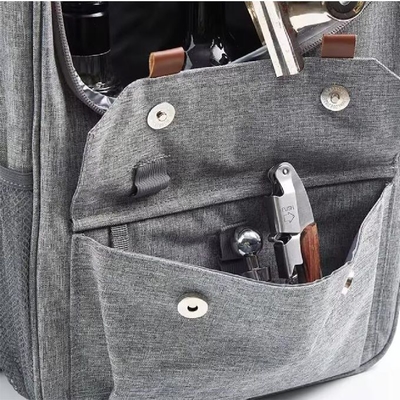 Custom 3 Botol Anggur Pengangkut Terisolasi &amp; Airproof Anggur Cooler Bag