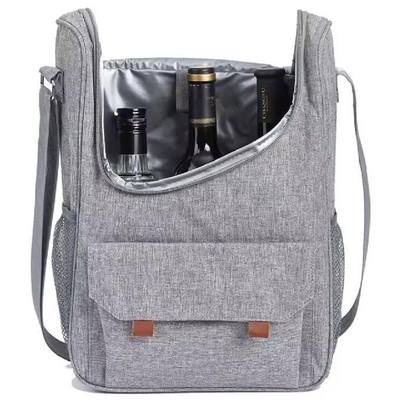 Custom 3 Botol Anggur Pengangkut Terisolasi &amp; Airproof Anggur Cooler Bag
