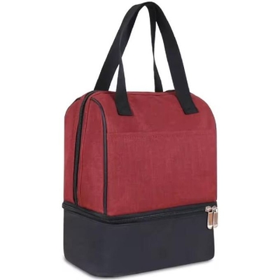 Waterproof Reusable Double Zippers Kantor Sekolah Outdoor Wanita Pria Lunch Bag Isolated Cooler Tote Bag