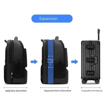 Waterproof Nylon Black Travel Backpack Tas Komputer Untuk Siswa Sekolah