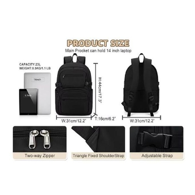Kapasitas besar USB pengisian daya Tas ransel laptop pria Tas ransel