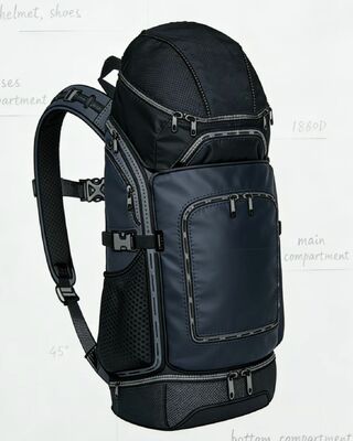 Tas Olahraga Outdoor Poliester Tahan Air dengan Strip Reflektif dan 5 Kompartemen untuk Gym & Perjalanan