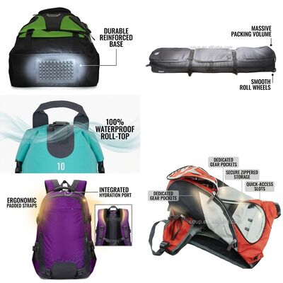 Waterproof 40L Hiking Backpack dengan Trekking Pole Attachment Ergonomic Suspension System Outdoor Camping Daypack
