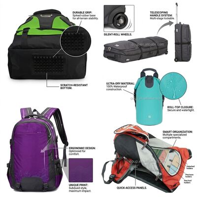 Waterproof 40L Hiking Backpack dengan Trekking Pole Attachment Ergonomic Suspension System Outdoor Camping Daypack
