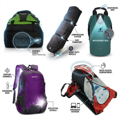 Waterproof 40L Hiking Backpack dengan Trekking Pole Attachment Ergonomic Suspension System Outdoor Camping Daypack