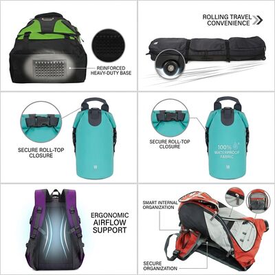 Tas ransel pembawa skateboard dengan tali papan eksternal Dibangun di port pengisian USB Laptop lapis lapis lengan komuter kota